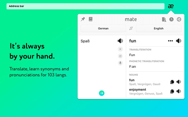 Mate Translate- opera exntsion