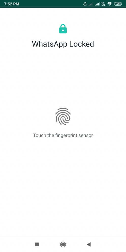 WhatsApp Fingerprint lock