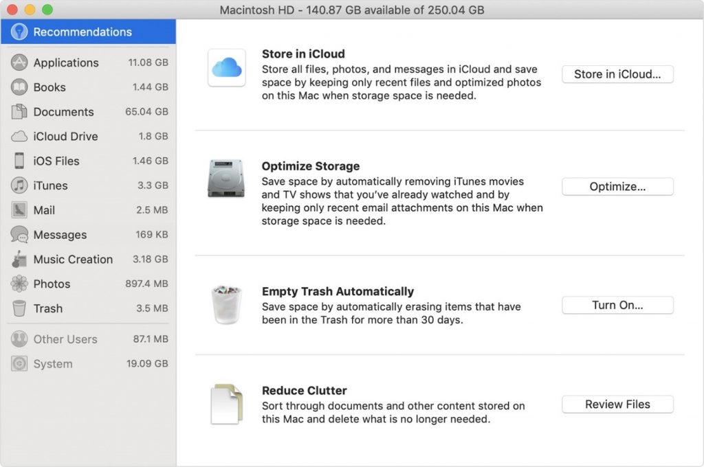 Manage space on Mac