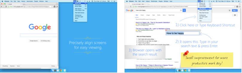 browser split screen mac shortcut