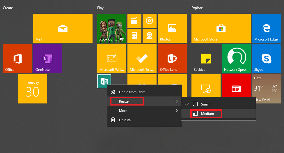 mdt customize windows 10 start menu