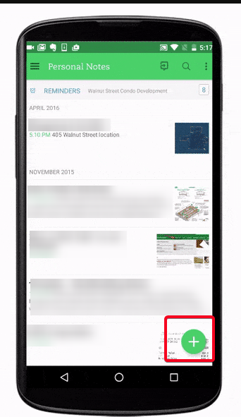 Evernote mobile app