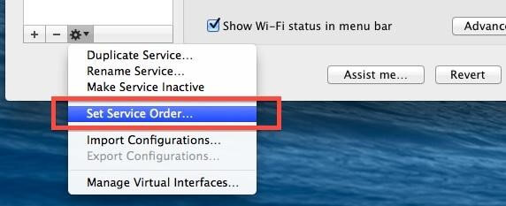 Change the Service Order