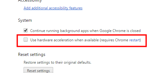 Enabled Hardware Acceleration