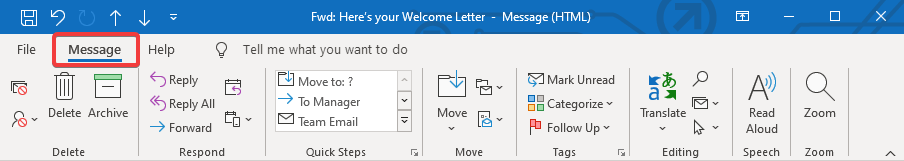 Outlook Message
