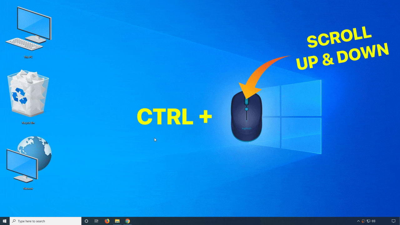 Change the desktop Icon Size in Windows 10