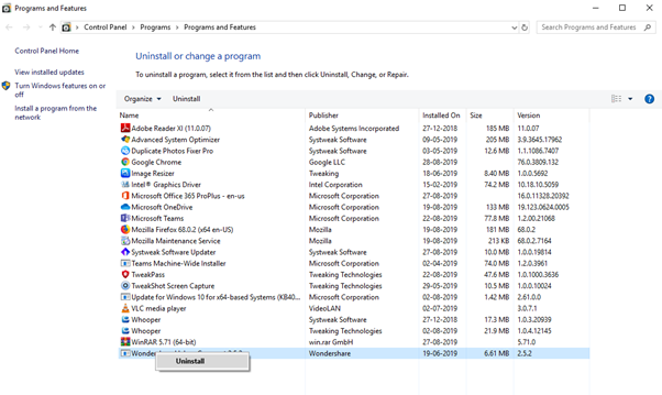 Uninstall Apps On Windows