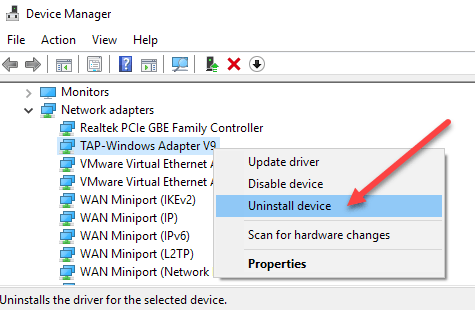 Uninstall The Wireless Adapter Driver