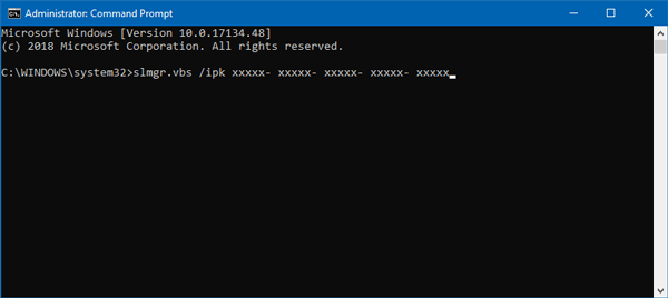 Use command prompt to Fix Windows activation error 0xc00f074