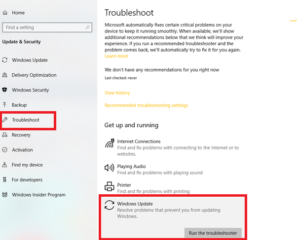 Windows Troubleshooter