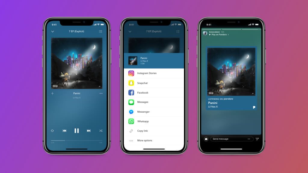 Pandora Instagram Story Music