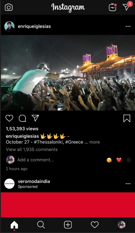 Instagram dark mode iOS