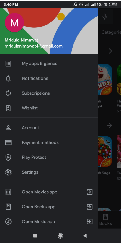 Google Play Store dark mode