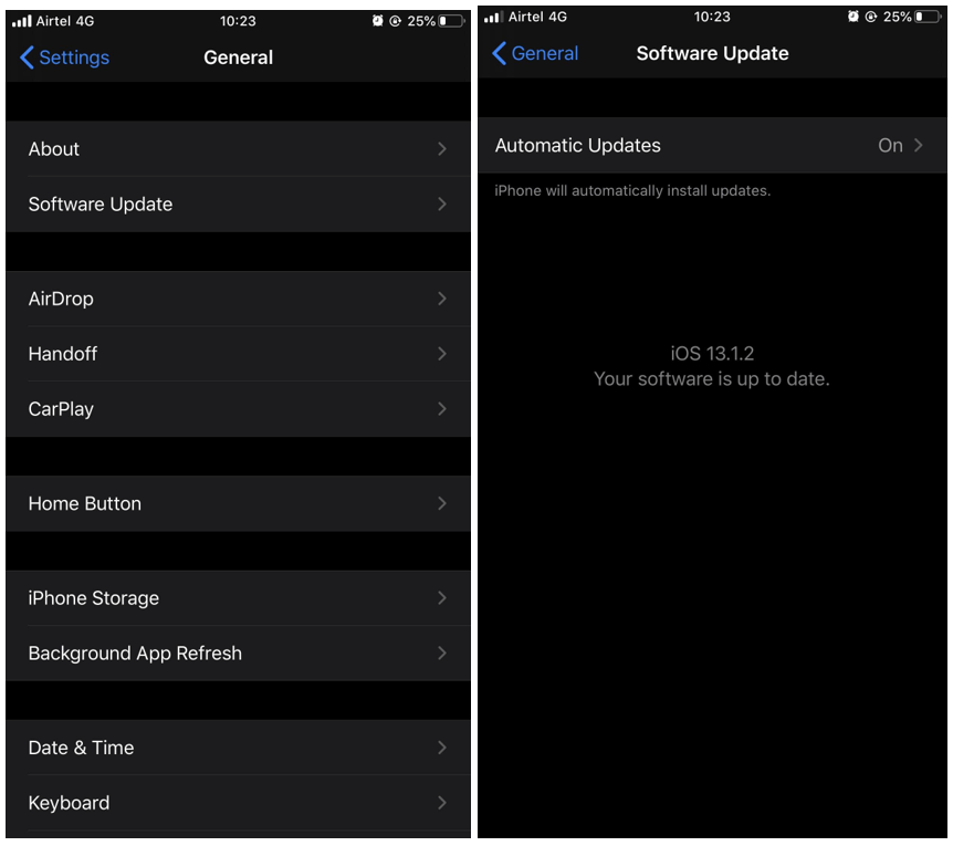 iOS system update