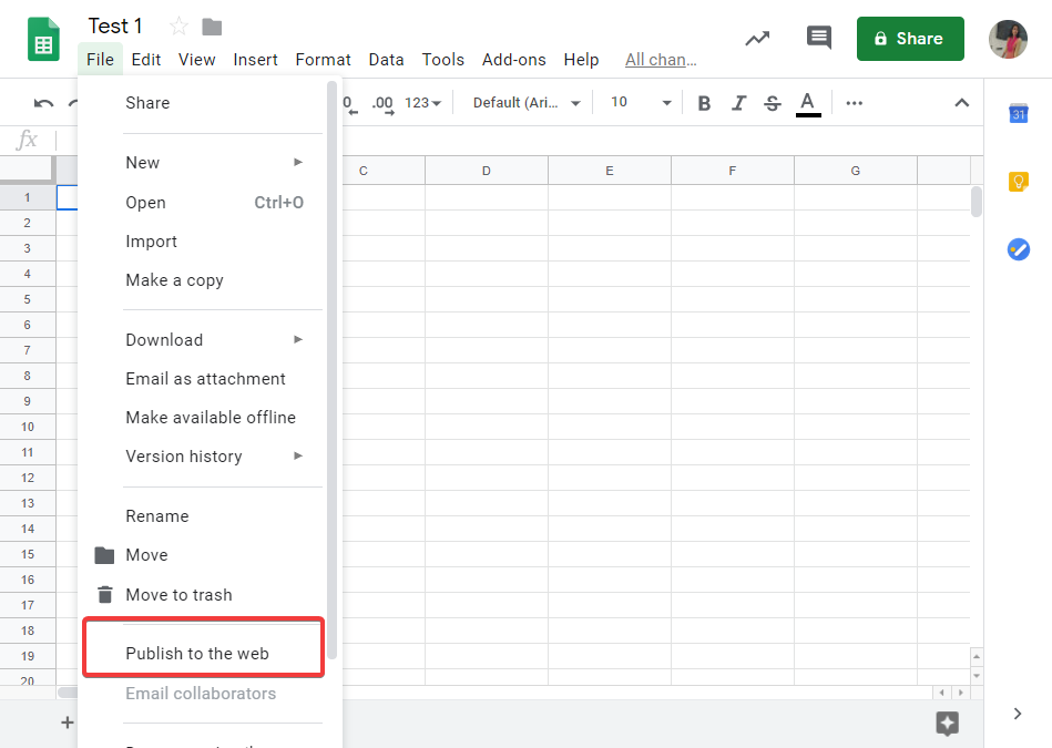 How to share Google Sheets