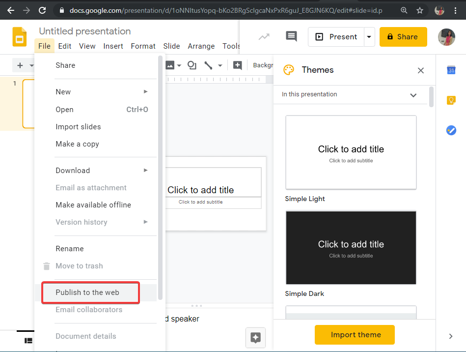 How to share Google Slides