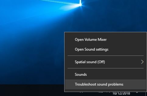 Run Windows 10 Audio Troubleshooter