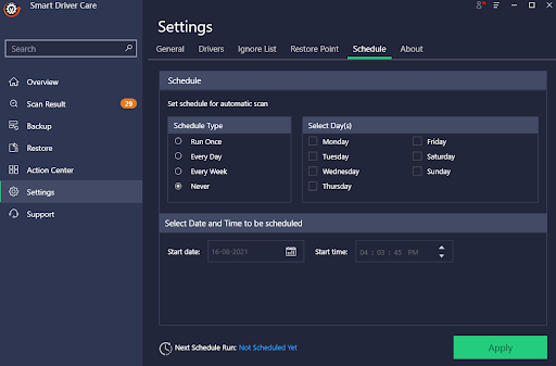 Schedule Automatic Scan