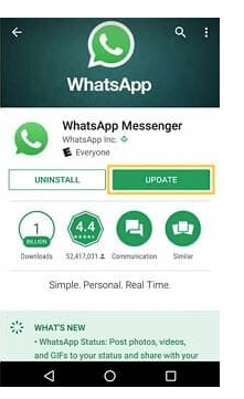 whatsapp update iphone not working