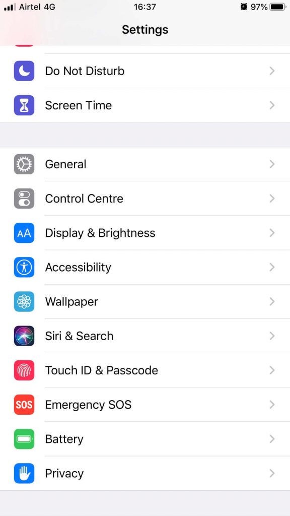 iPhone Settings