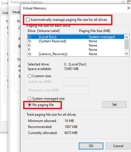 Adjust Paging File