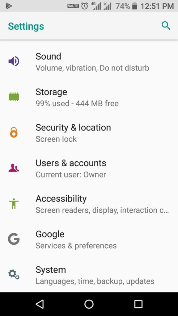 Android Phone Setting