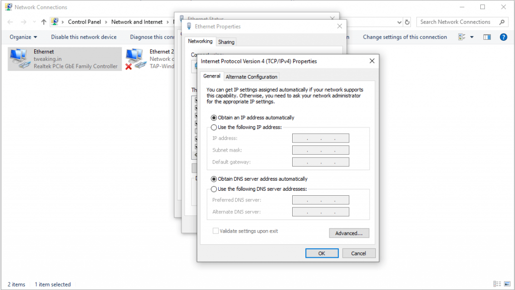 Change IPv4 DNS Address