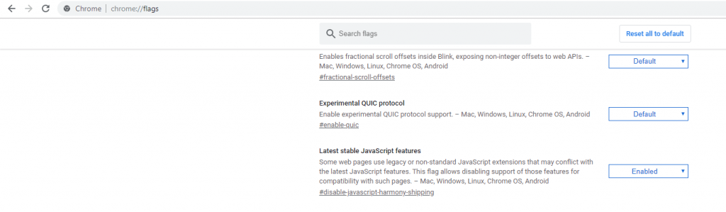 Check Experimental QUIC Protocol