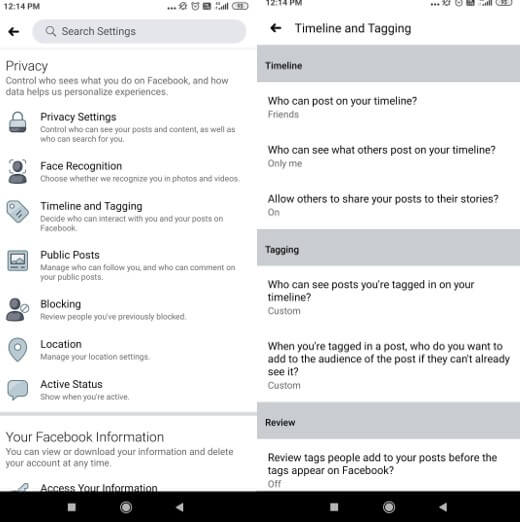 Facebook Settings 2