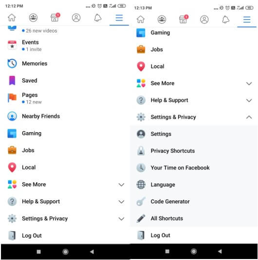 Facebook Settings