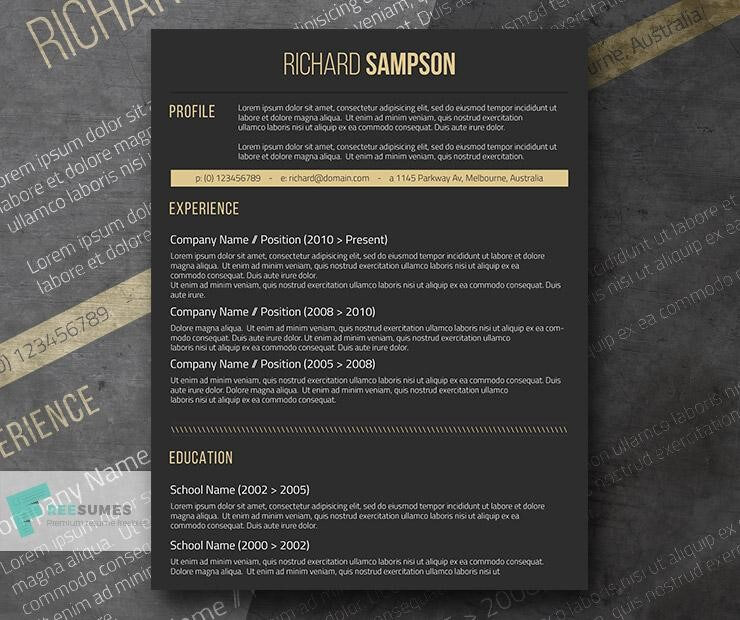 Free Dark Resume Template