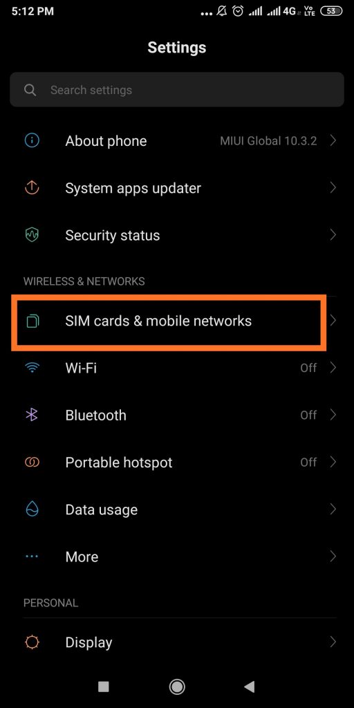 Mobile Data Android