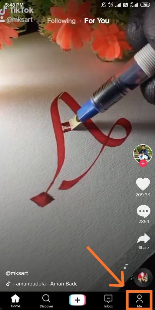 TikTok Home page