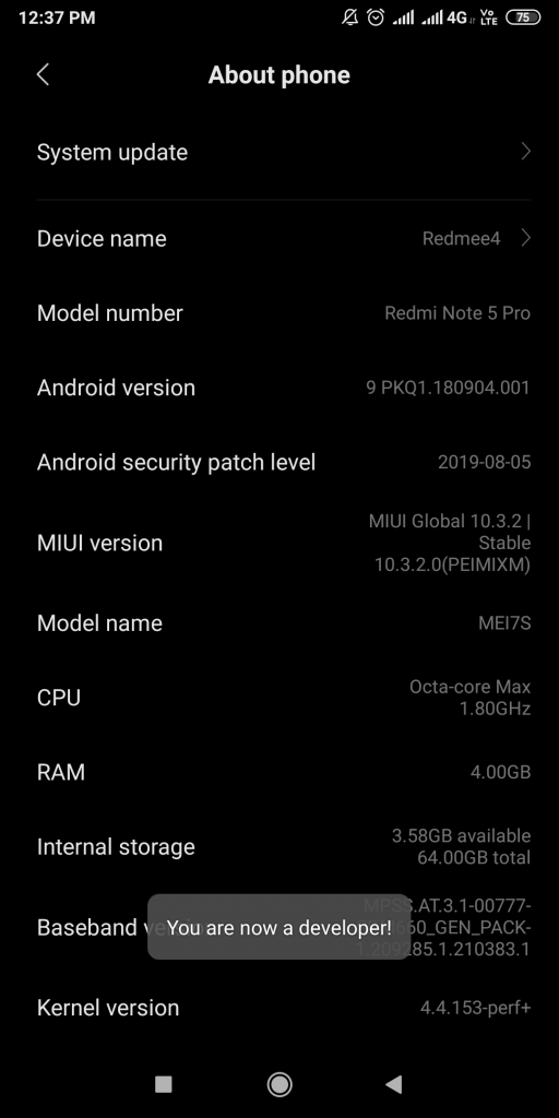 Android Developer mode