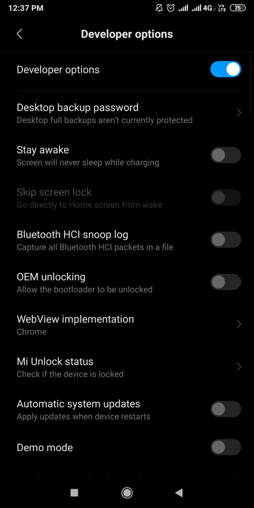 Android Developer mode 1
