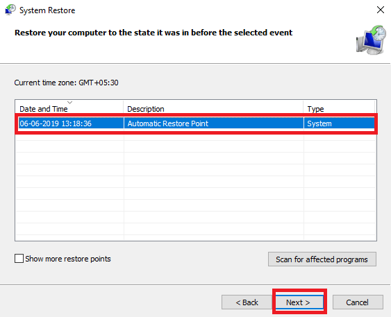 Use System Restore