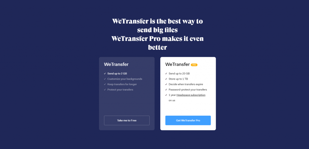WeTransfer Plans