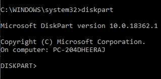 a disk read error occurred diskpart