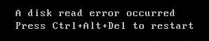 a disk read error occurred