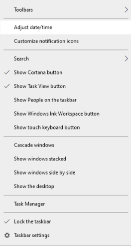 adjust time and date