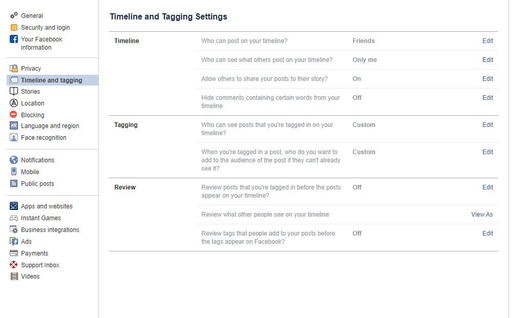 facebook customize