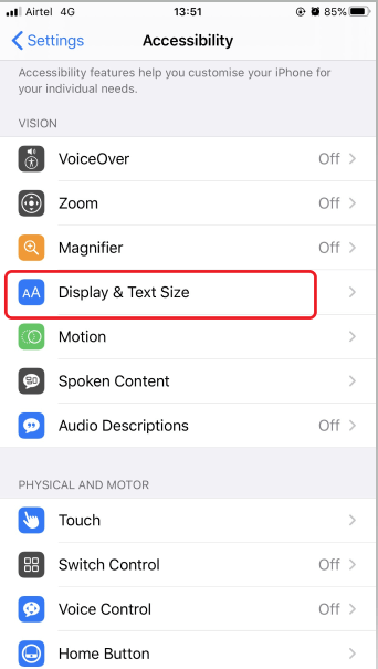 iphone display mopde