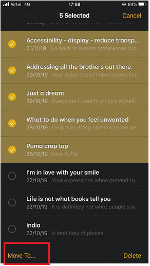 iphone move notes