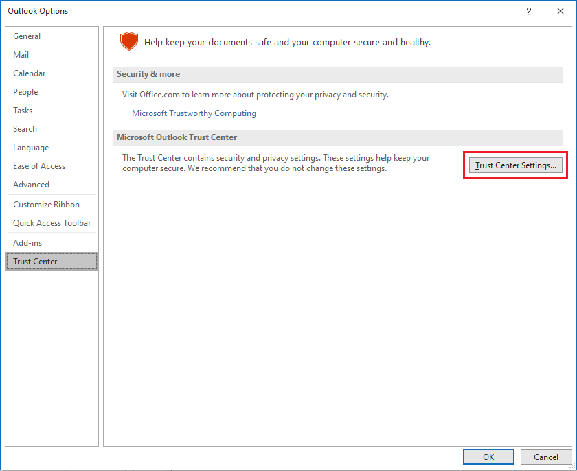 outlook option