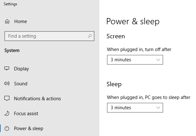 power sleep lock screen