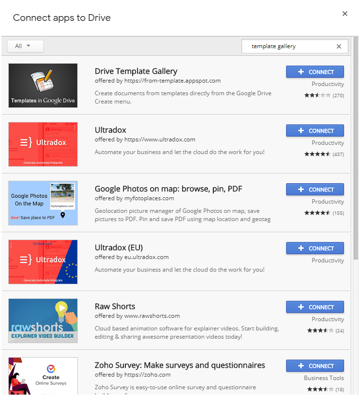 template gallery