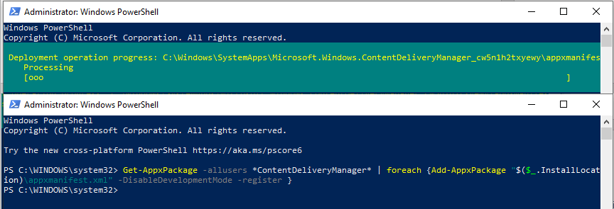 windows 10 spotlight powershell