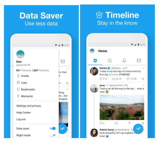 Twitter Lite apps for android