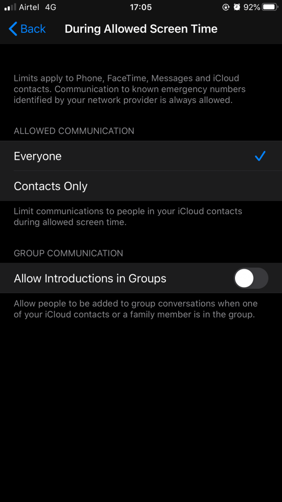 Custom Parental control iOS 13.3