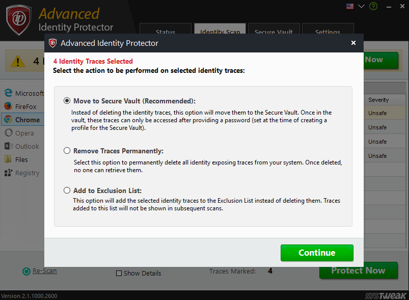 Advanced Identity Protector Traces